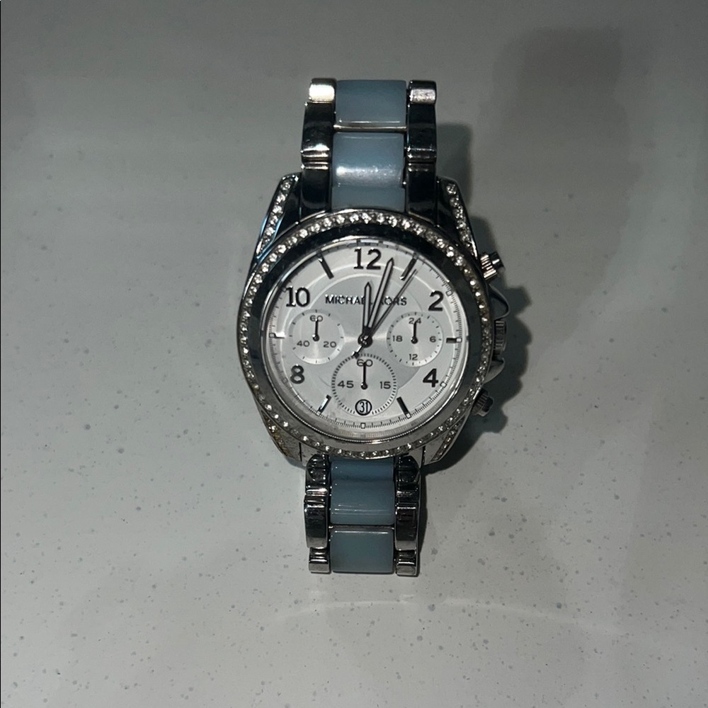 Michael Kors Blair Silver and Blue Watch